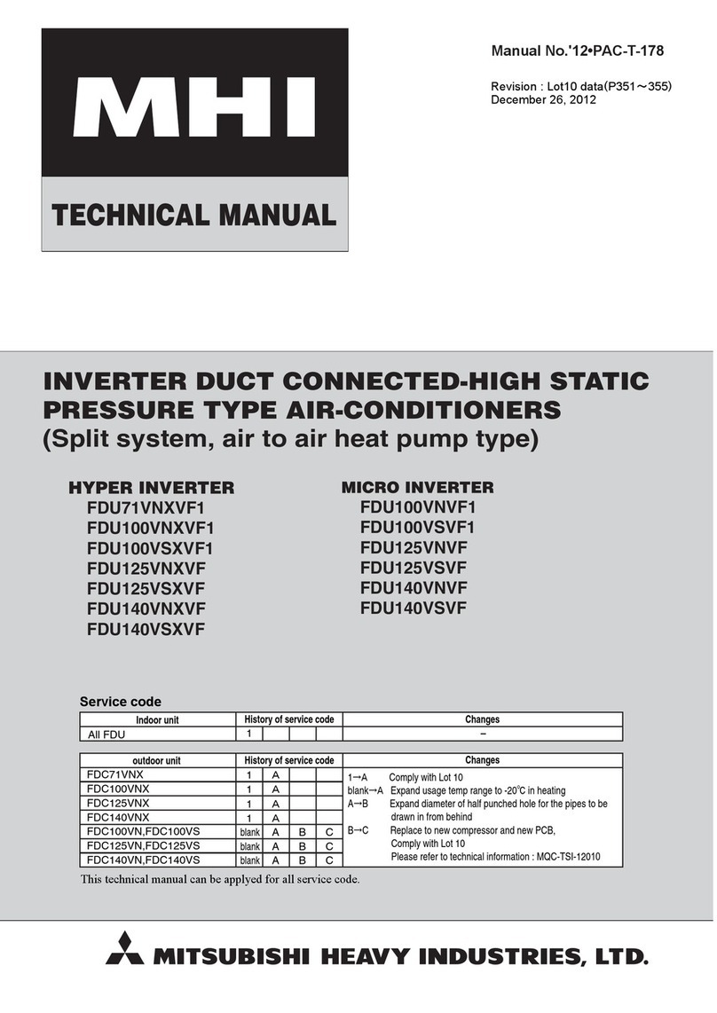 Mitsubishi Heavy Industries MHI FDU71VNXVF1 User manual Mitsubishi Heavy Industries MHI FDU71VNXVF1 User manual