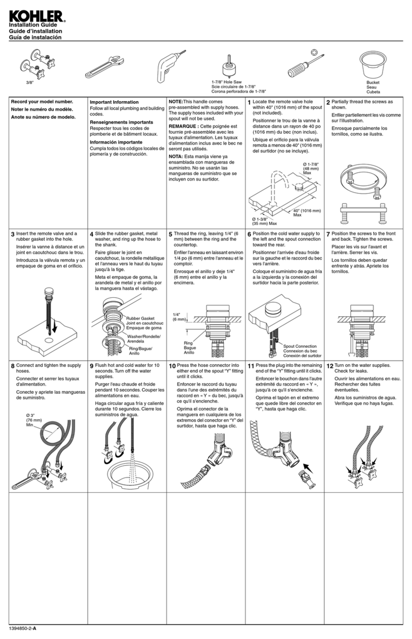 Kohler K-77963-8A-BL User manual Kohler K-77963-8A-BL User manual
