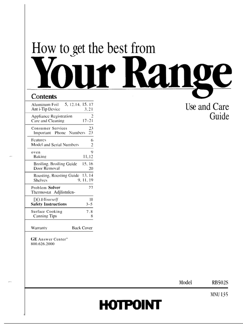 Hotpoint RB502S Use and care guide