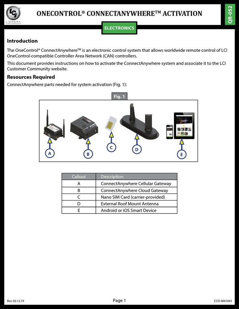 Lippert Components OneControl ConnectAnywhere User manual