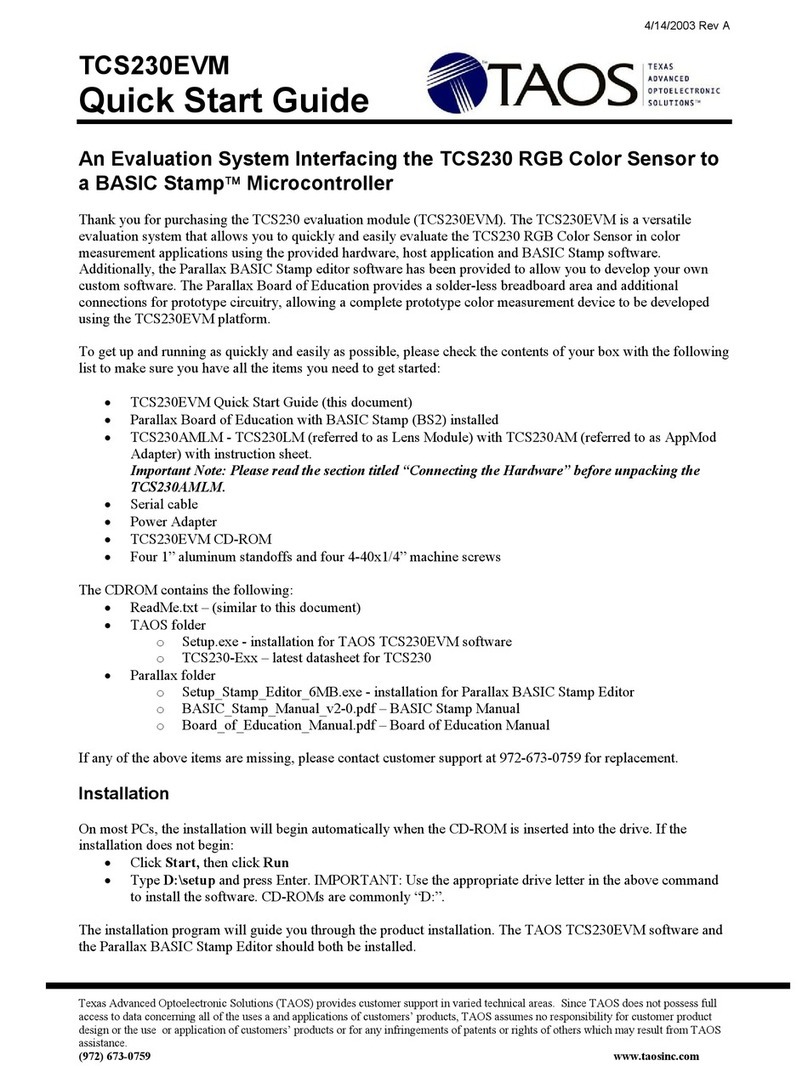 TAOS TCS230EVM quick start guide