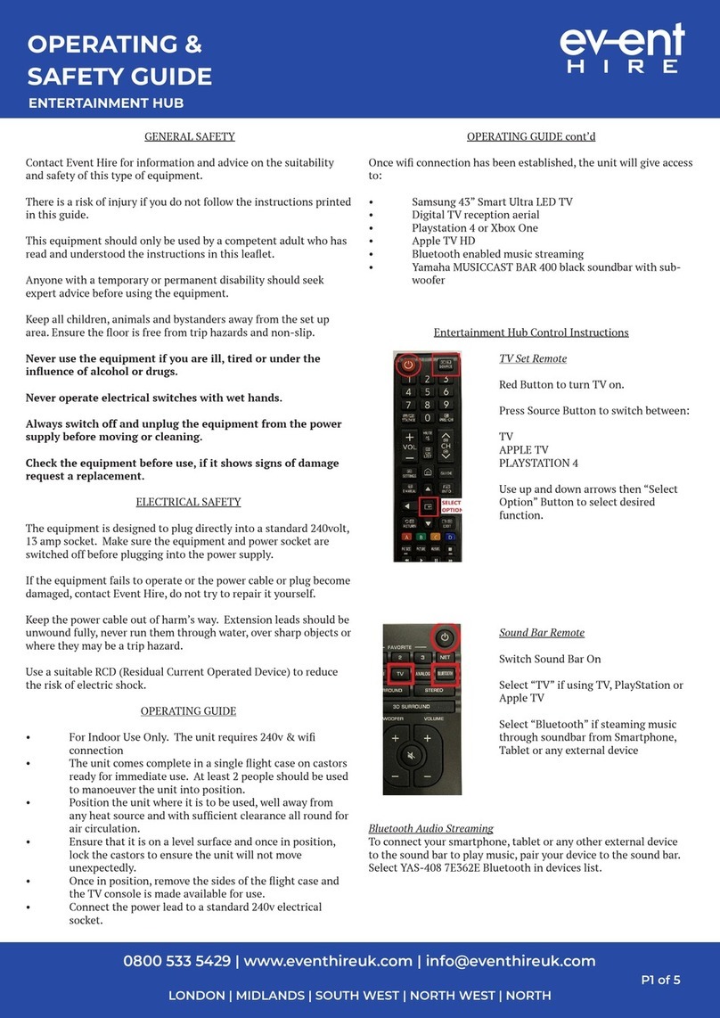 Ev-ent Hire ENTERTAINMENT HUB instructions
