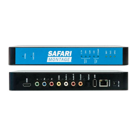 SAFARI Montage SD/HD MPEG Digital Encoder Installation and setup guide