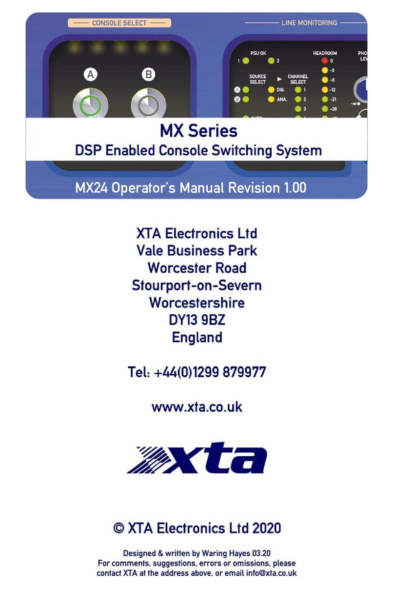 XTA MX Series Operator's manual