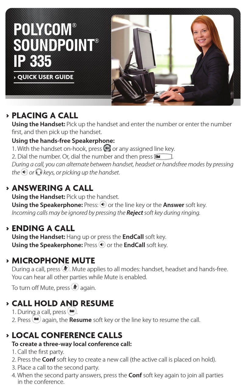 Arvig POLYCOM SOUNDPOINT IP 335 quick start guide