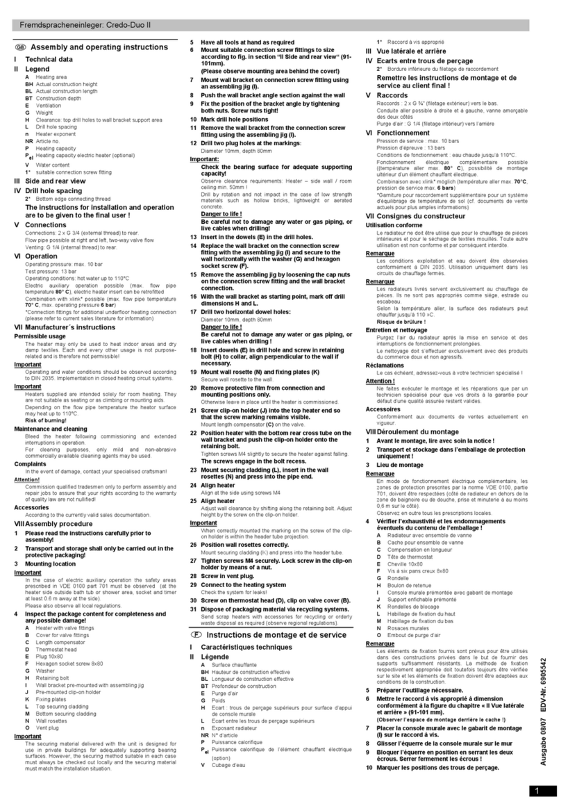 Kermi Credo-Duo II Assembly and operating instructions