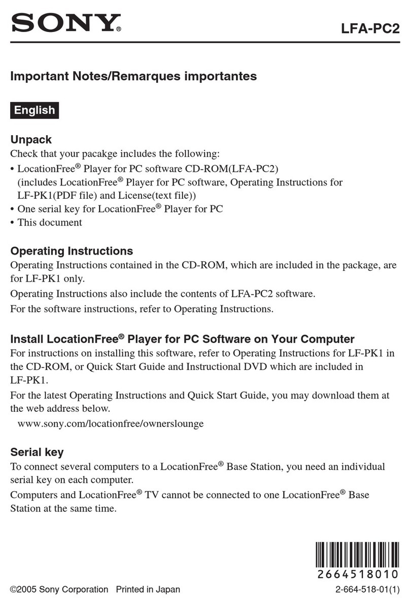 Sony LocationFree LFA-PC2 User manual