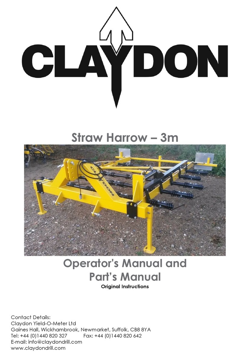 Claydon 15m Straw Harrow User manual