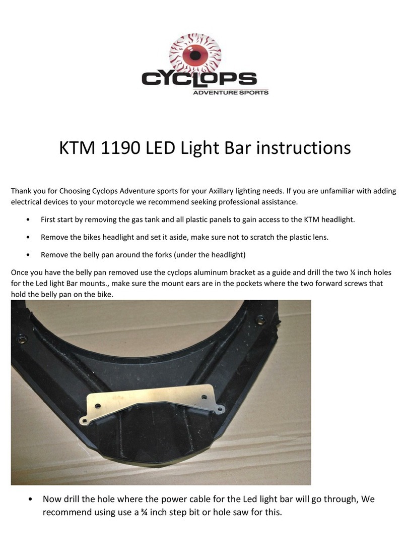 CYCLOPS KTM 1190 LED Light Bar User manual