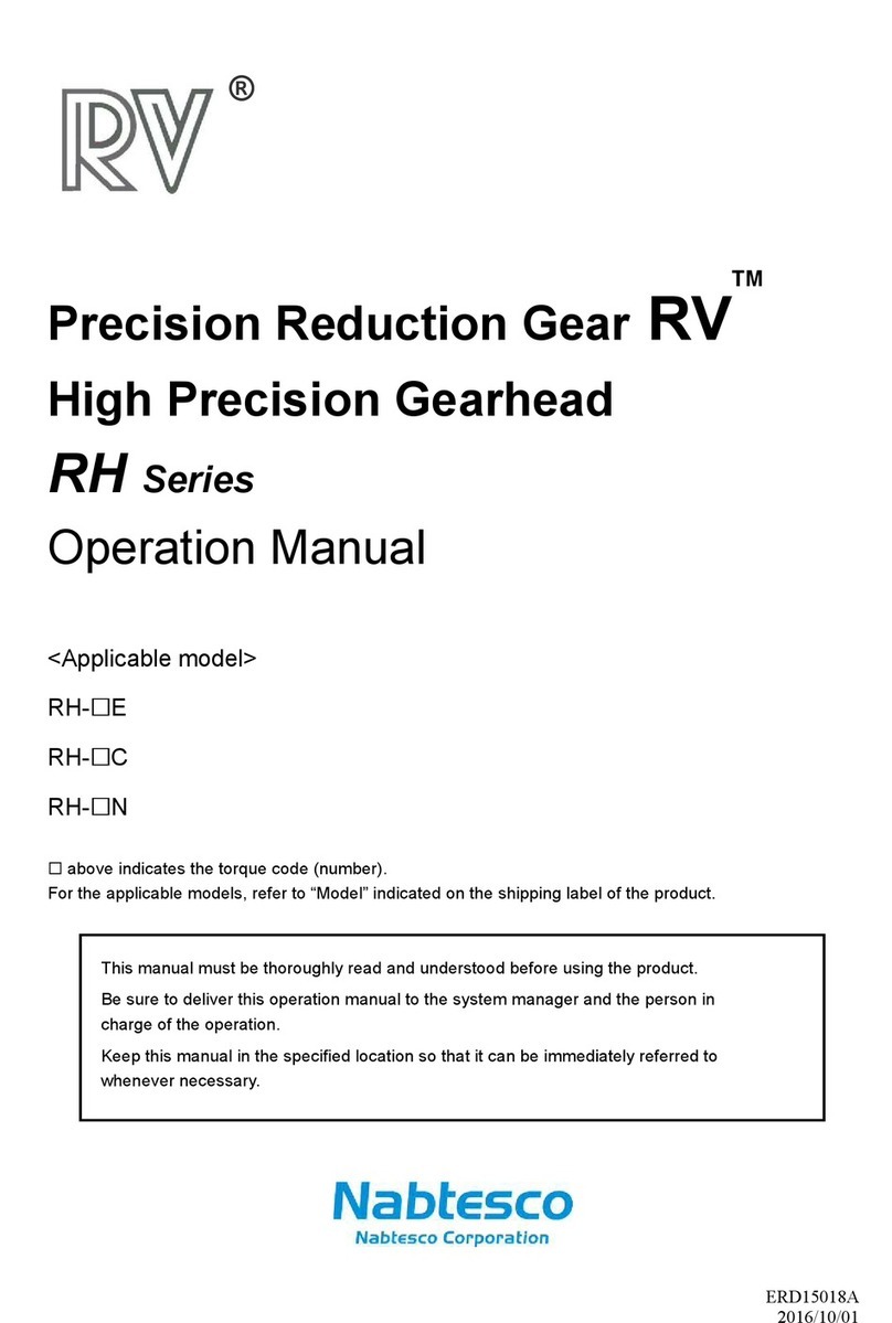 Nabtesco RV RH E Series Operation manual