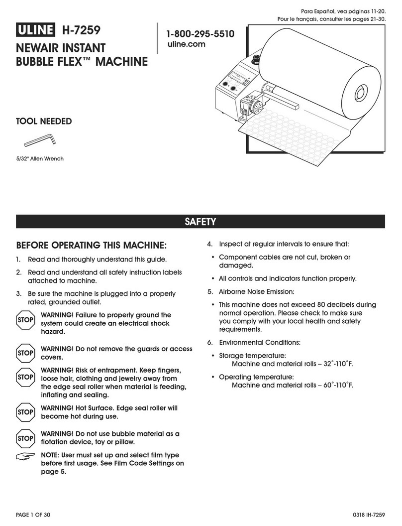 U-Line Newair Instant Bubble Flex Machine manual