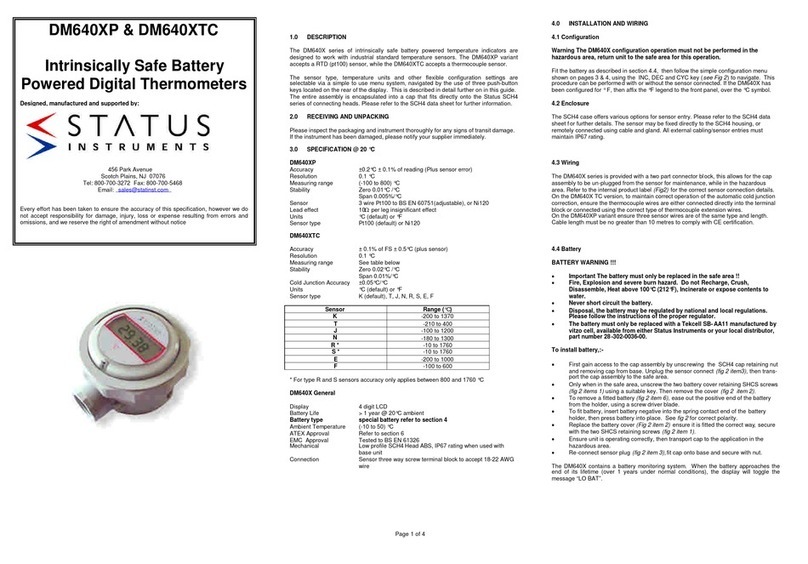 Status Instruments DM640X Series manual