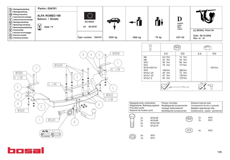 bosal 034101 FITTING INSTRUCTION bosal 034101 FITTING INSTRUCTION
