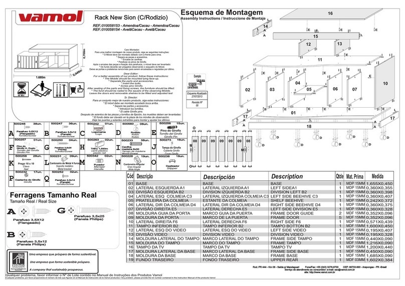 Vamol Rack New Sion 010058153 User manual