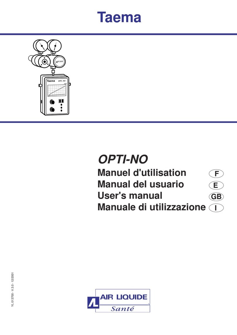 Air Liquide Taema OPTI-NO user manual