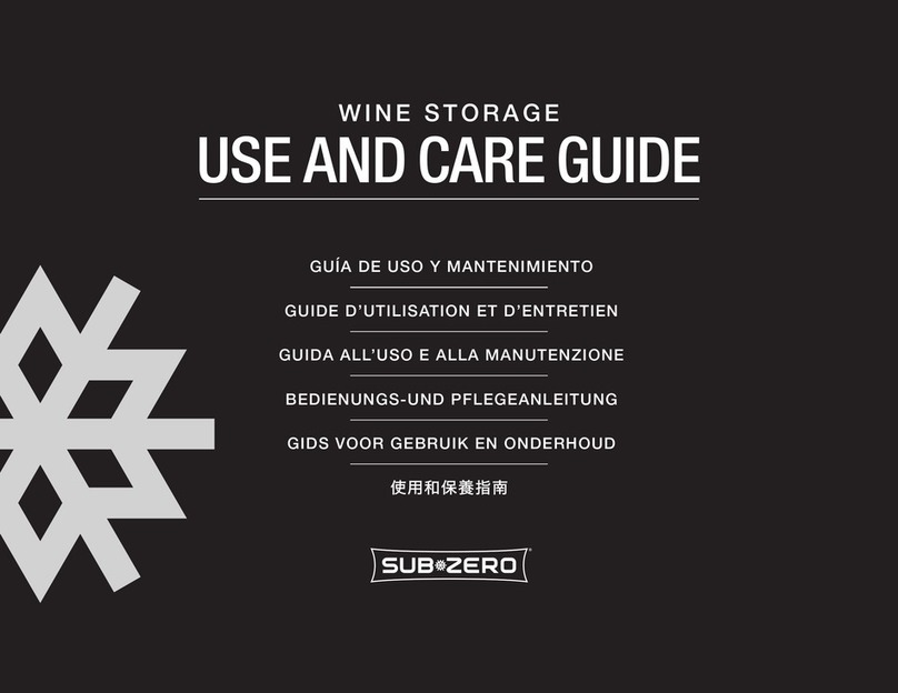 Subzero WINE STORAGE Use and care guide