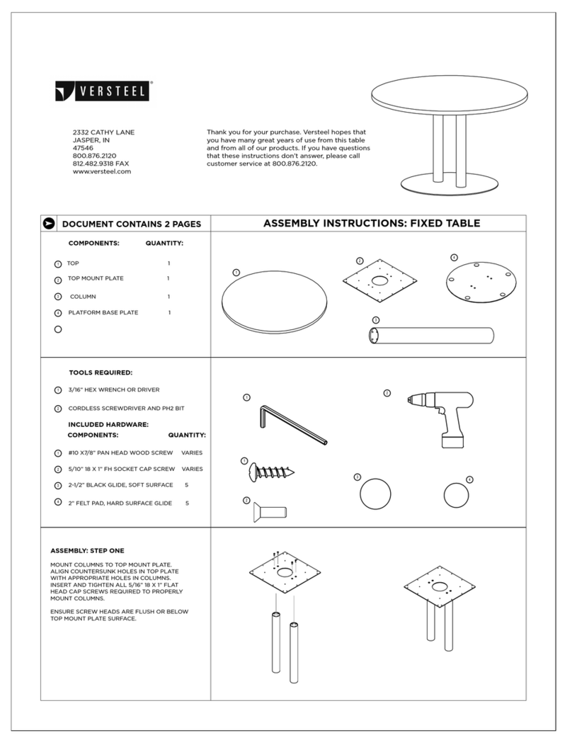 Versteel FIXED TABLE Assembly instructions