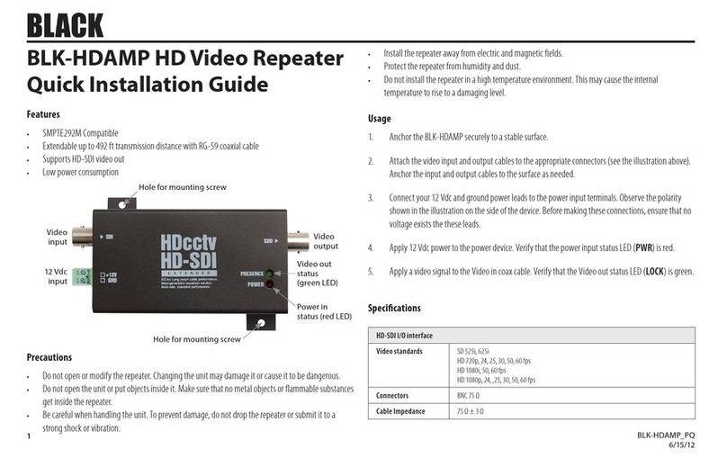 Black BLK-HDAMP Quick installation guide