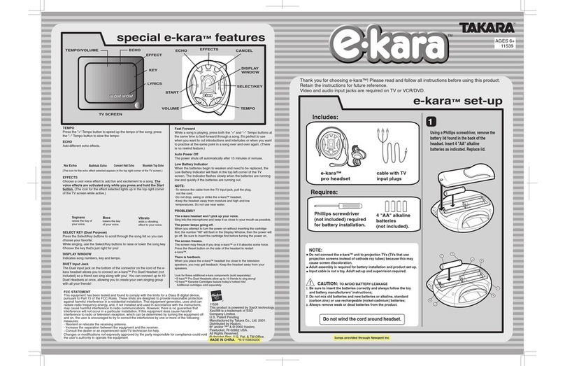Hasbro TAKARA e-kara 11539 instructions