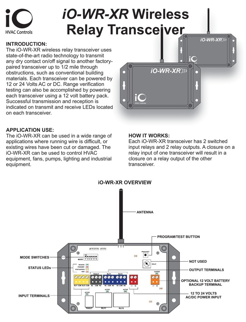 iO HVAC Controls iO-WR-XR manual