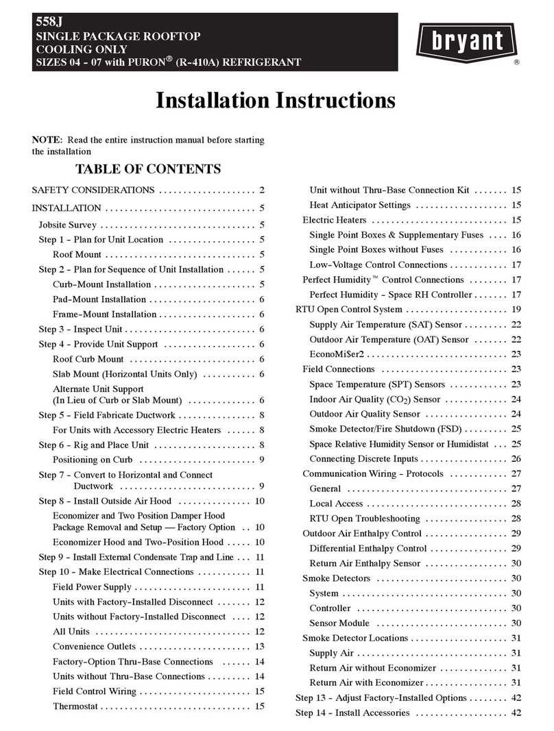 Bryant 558J Series installation instructions