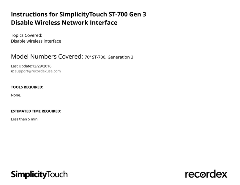 Recordex SimplicityTouch ST-700 User manual