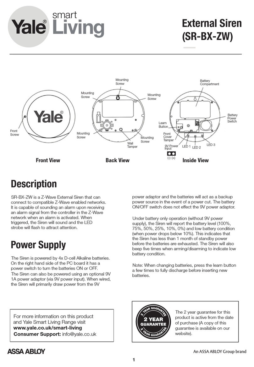Assa Abloy Yale SR-BX-ZW quick guide