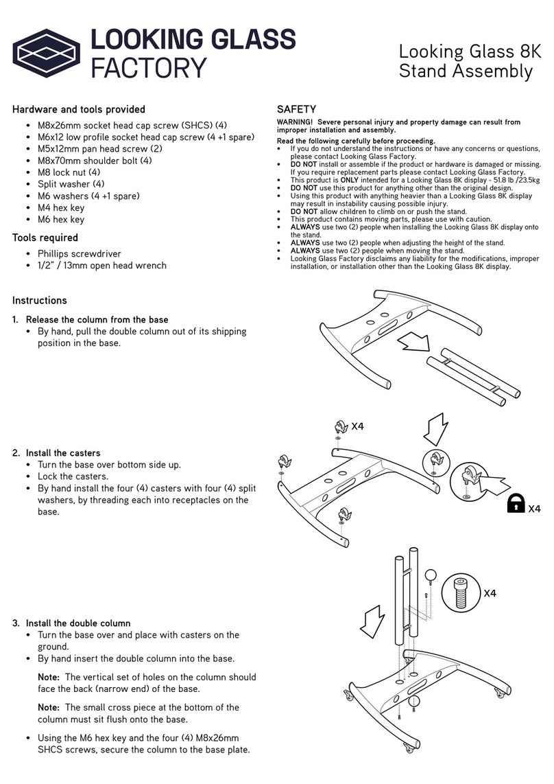 LOOKING GLASS FACTORY 8K Stand Assembly manual