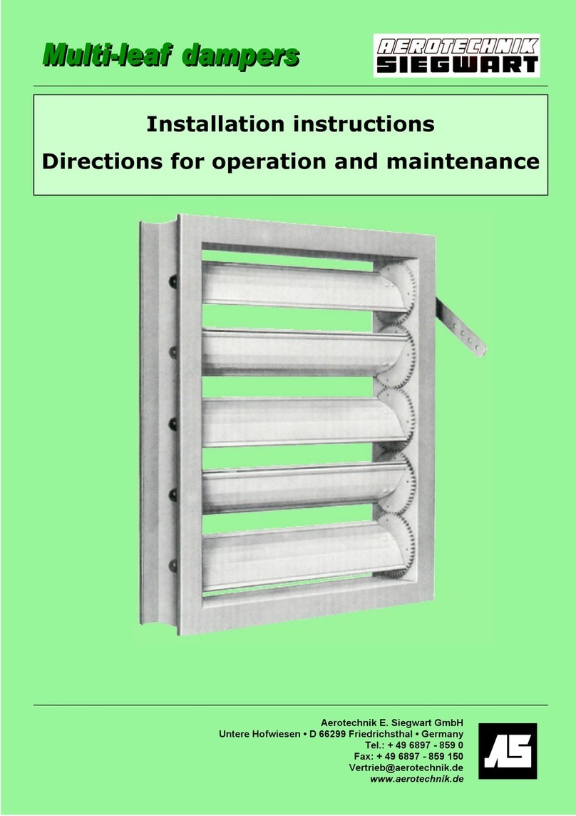 Aerotechnik Siegwart Multi-leaf dampers installation instructions
