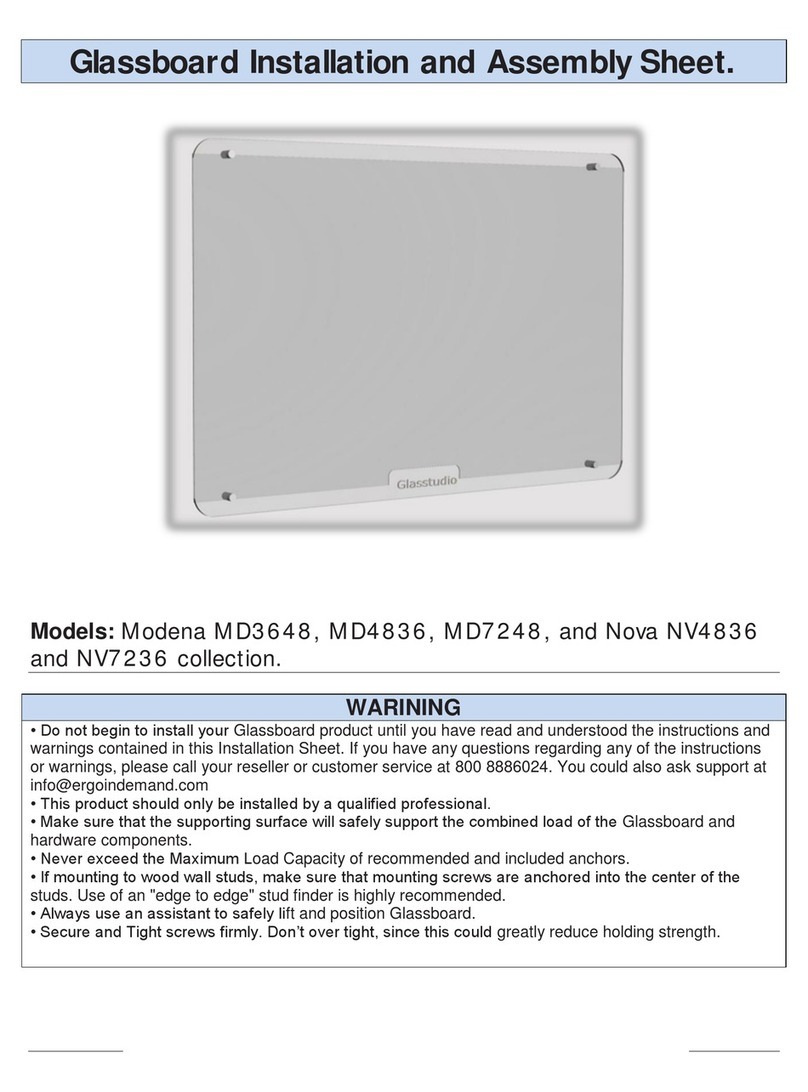 Glasstudio Modena MD3648 Installation and Assembly Sheet