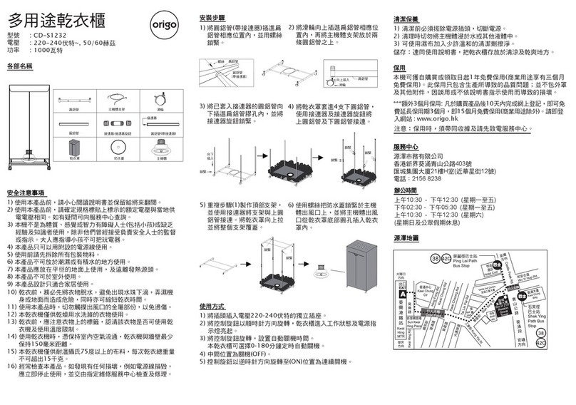 ORIGO CD-S1232 manual
