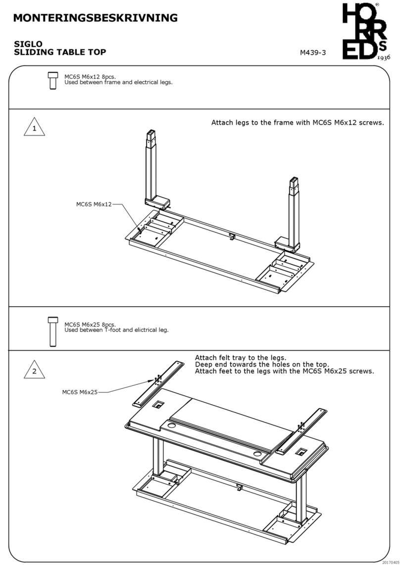 Horreds SIGLO SLIDING TABLE TOP User manual