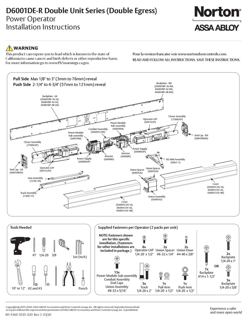 Assa Abloy Norton D6001DE-R Double Unit Series User manual Assa Abloy Norton D6001DE-R Double Unit Series User manual