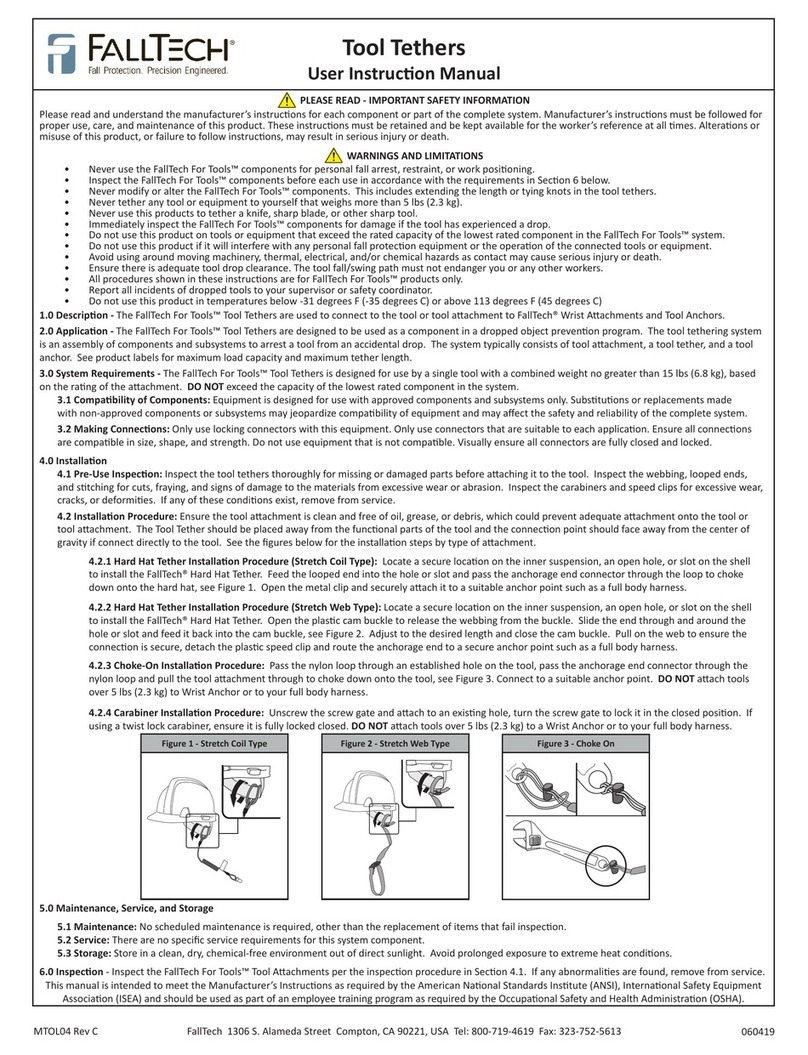 Falltech For Tools User instruction manual