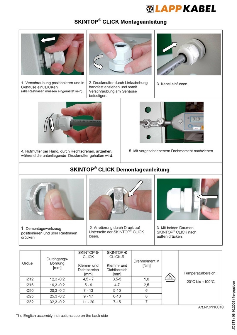 Lapp Kabel SKINTOP CLICK Assembly instructions Lapp Kabel SKINTOP CLICK Assembly instructions