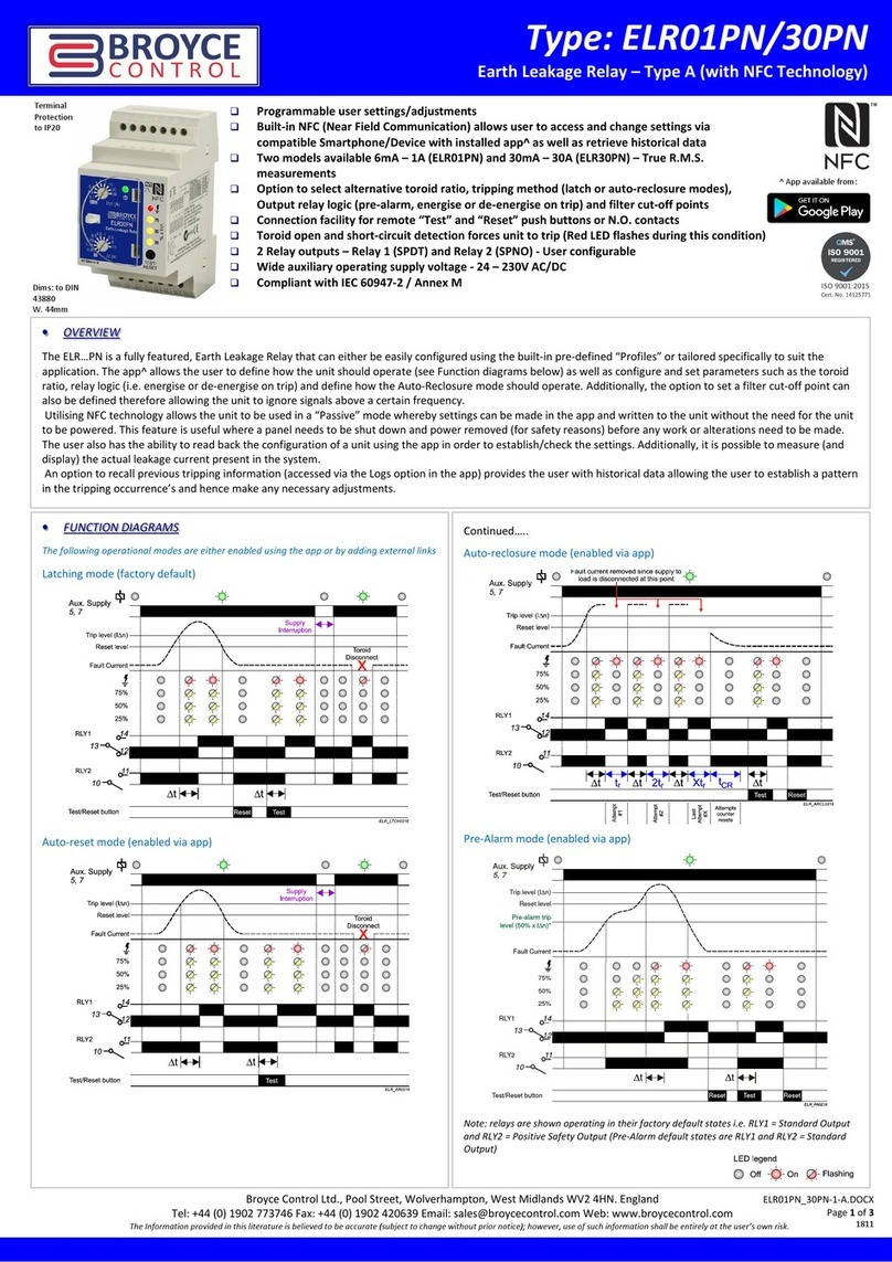 Broyce Control ELR01PN User manual