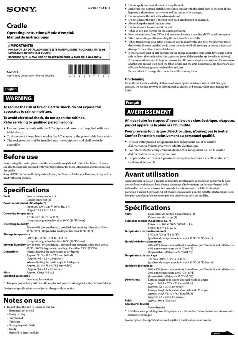 Sony SGPDS1 User manual Sony SGPDS1 User manual