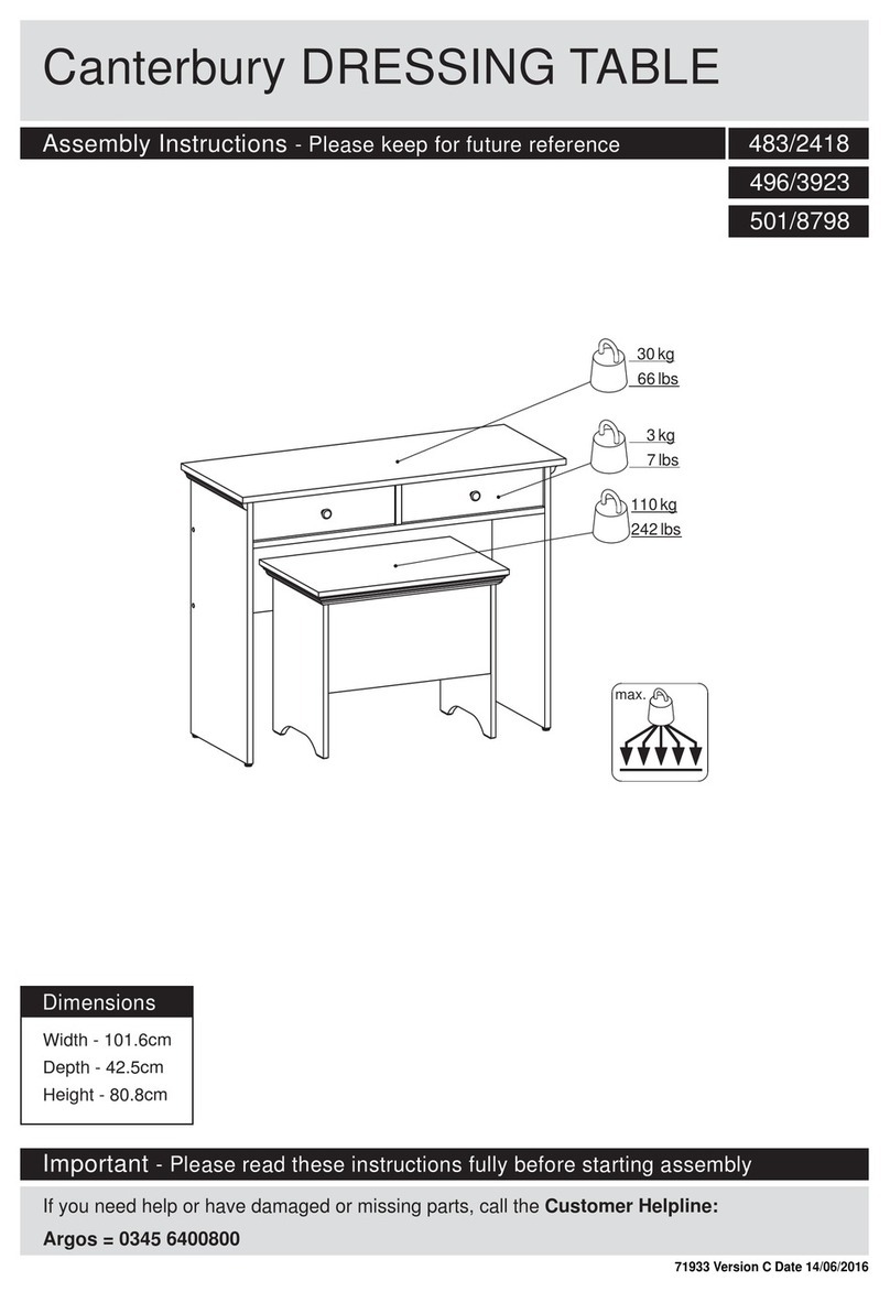 Argos Home Canterbury Dressing Table 483/2418 Assembly instructions Argos Home Canterbury Dressing Table 483/2418 Assembly instructions