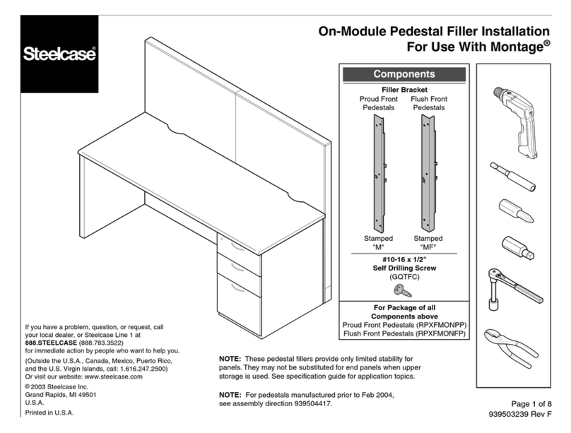 Steelcase On-Module Pedestal Filler quick start guide