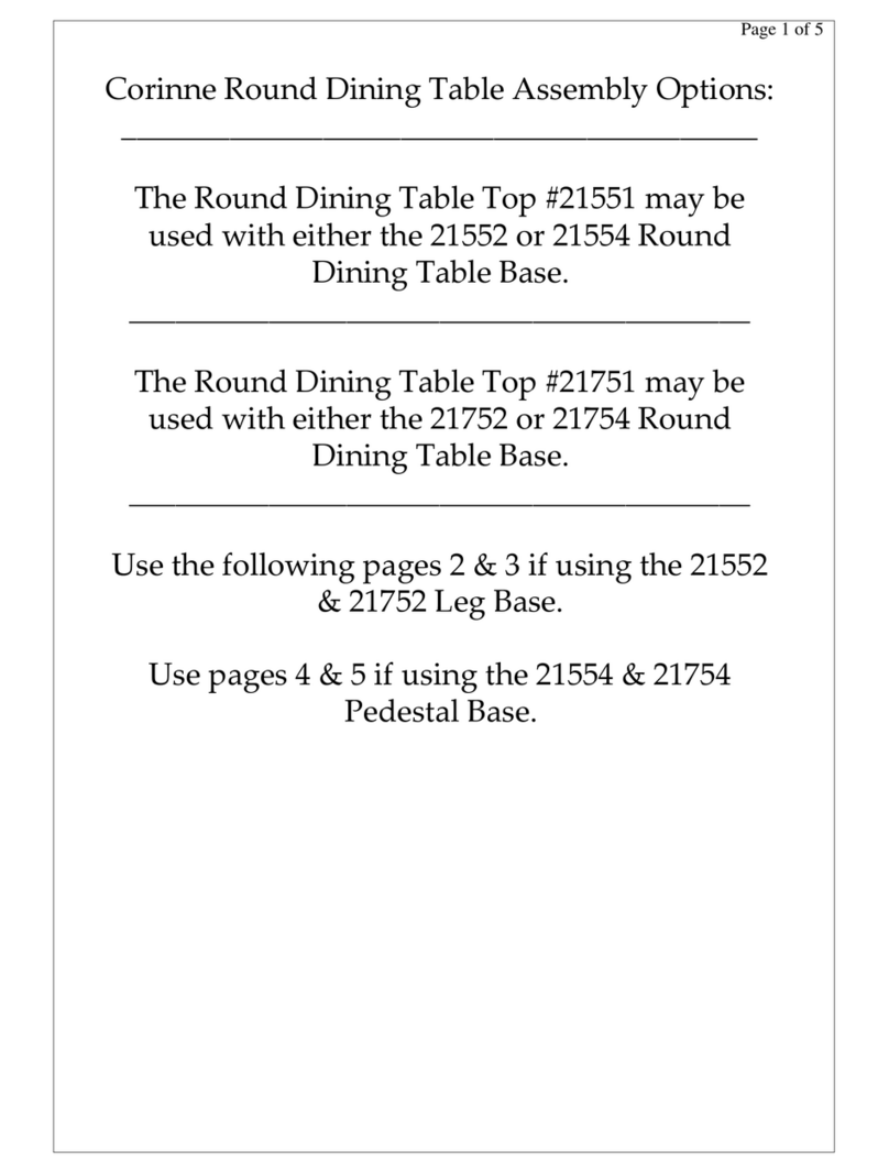 Riverside Furniture Corinne Round Dining Table Assembly instructions