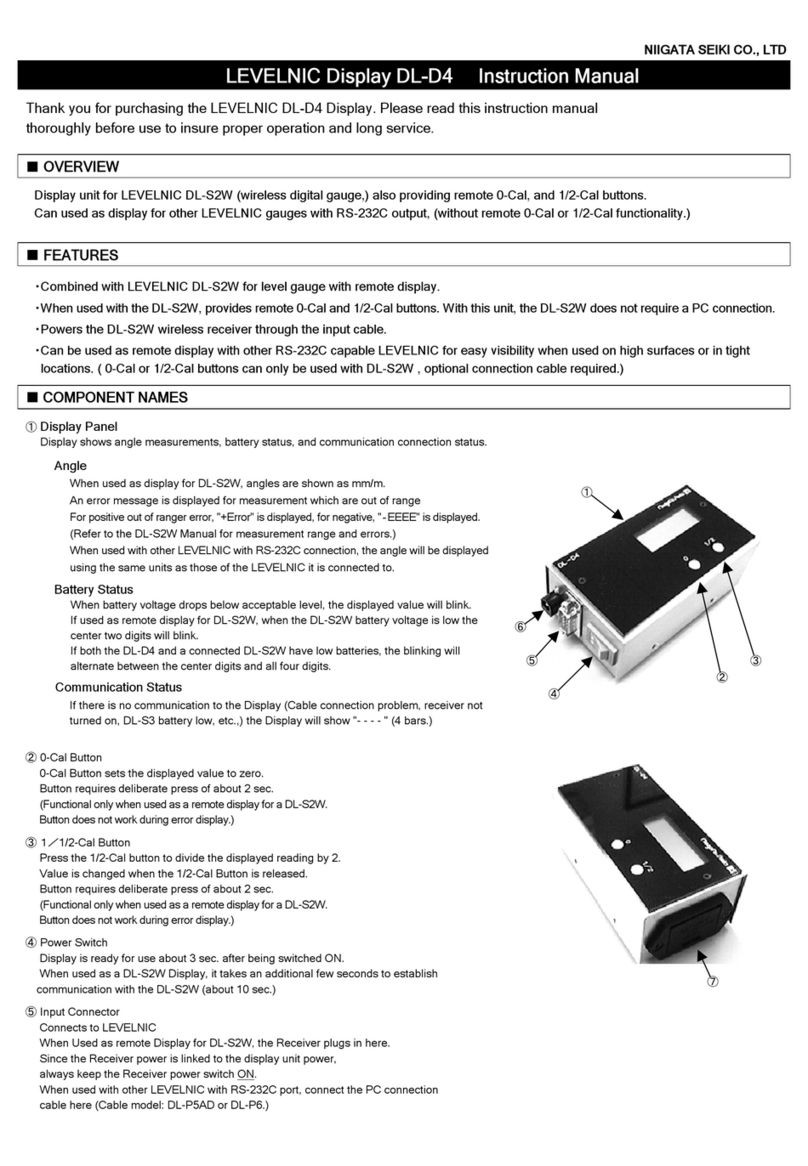 Niigata seiki LEVELNIC DL-D4 instruction manual