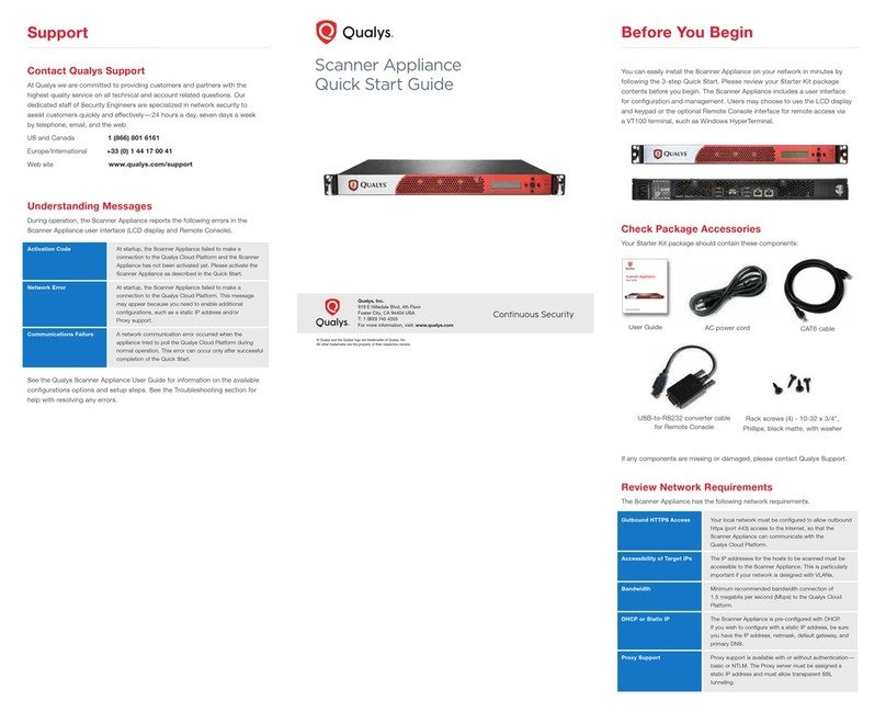 Qualys Scanner Appliance User manual