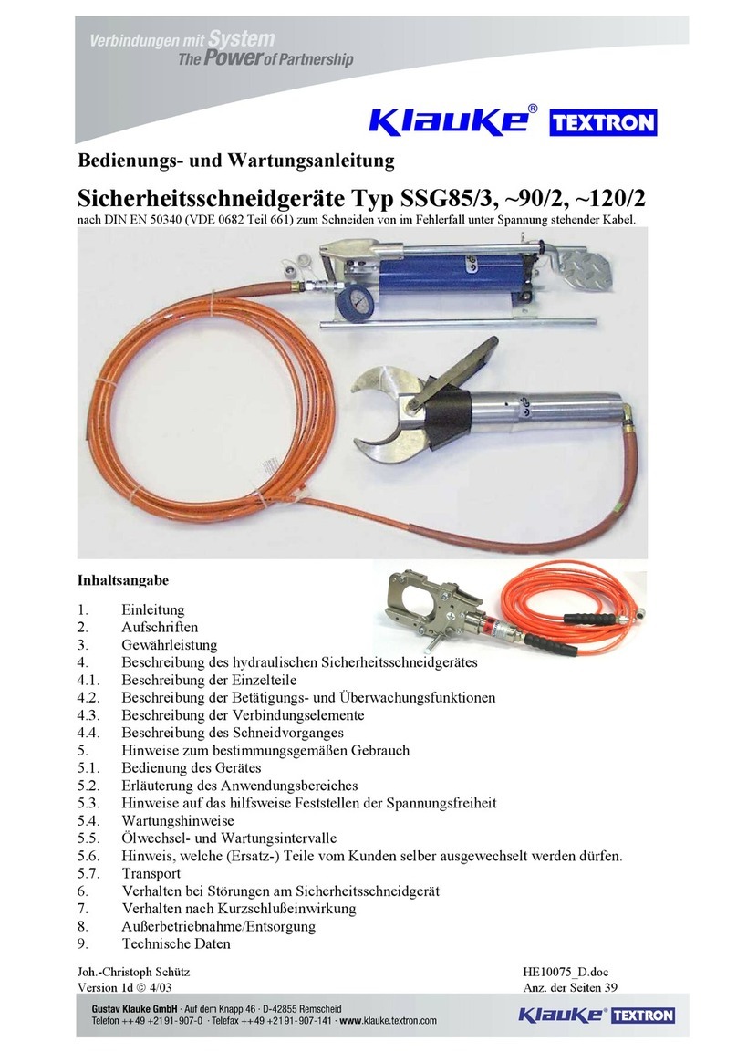 Klauke TEXTRON SSG85/3 instruction manual