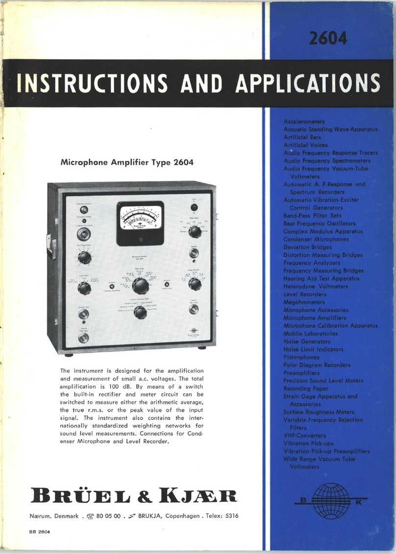 BRUEL & KJAER 2604 Instructions and applications