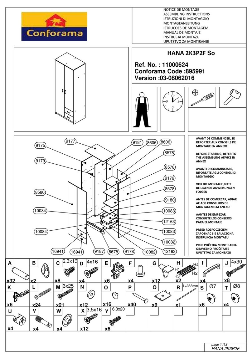 CONFORAMA HANA 2K3P2F So 11000624 Installation guide