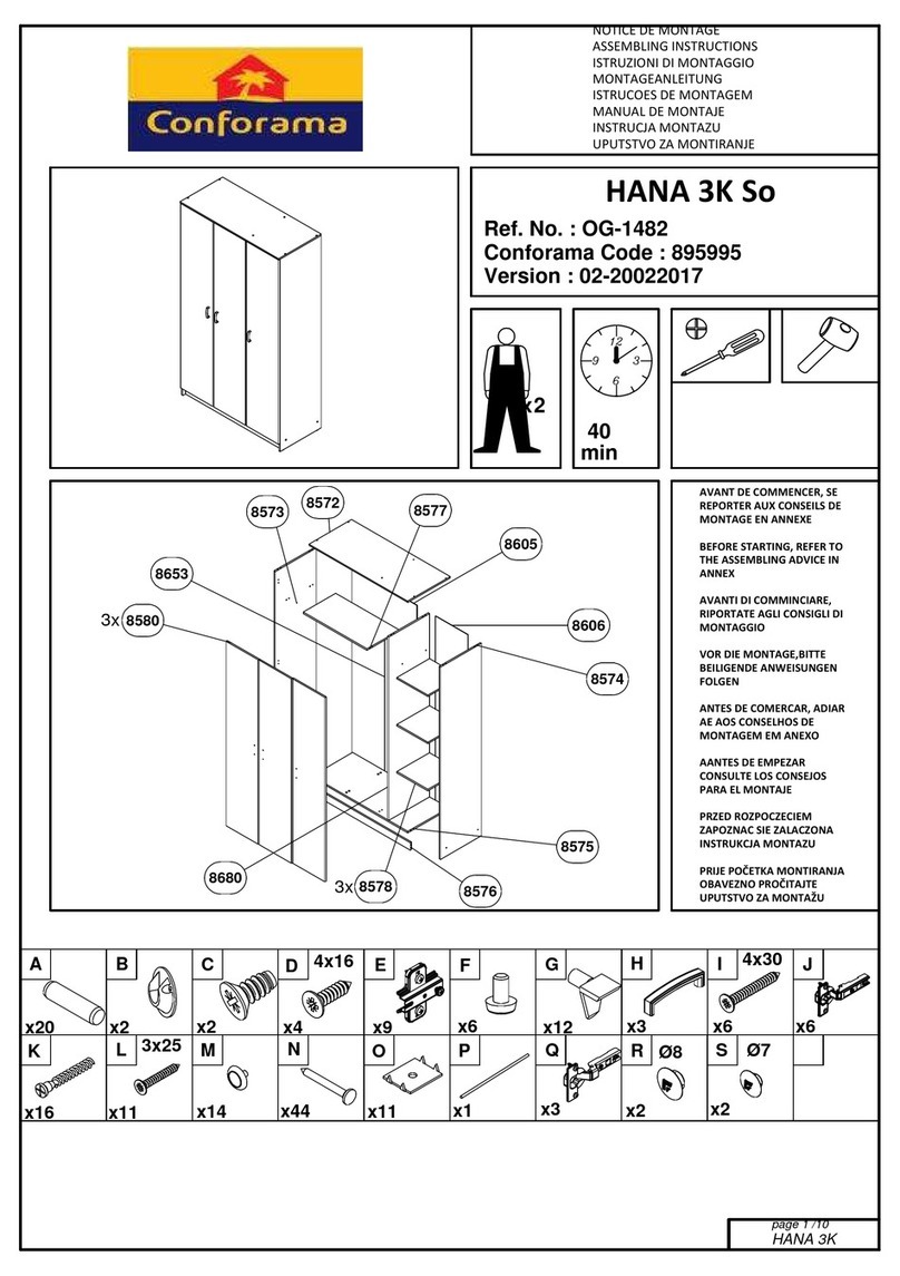 CONFORAMA HANA 3K So OG-1482 Installation guide