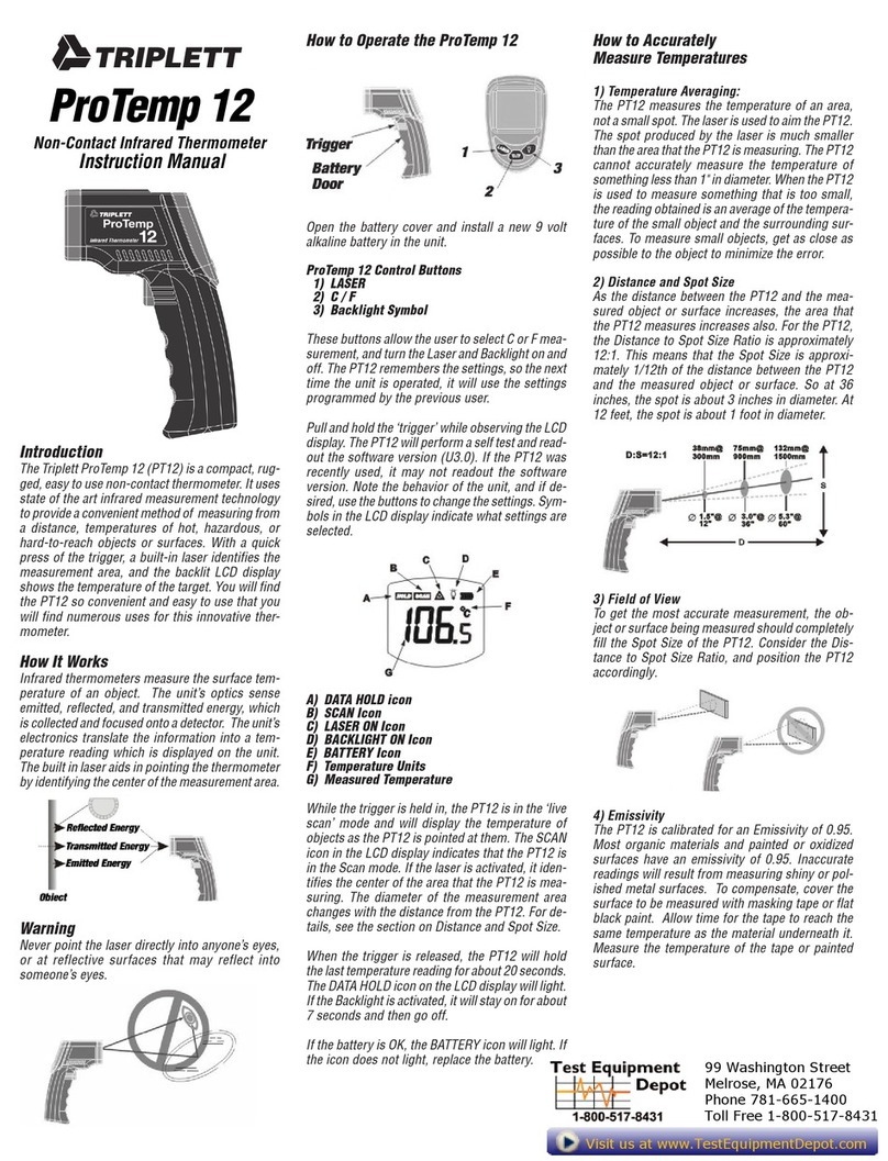Triplett ProTemp 12 User manual Triplett ProTemp 12 User manual