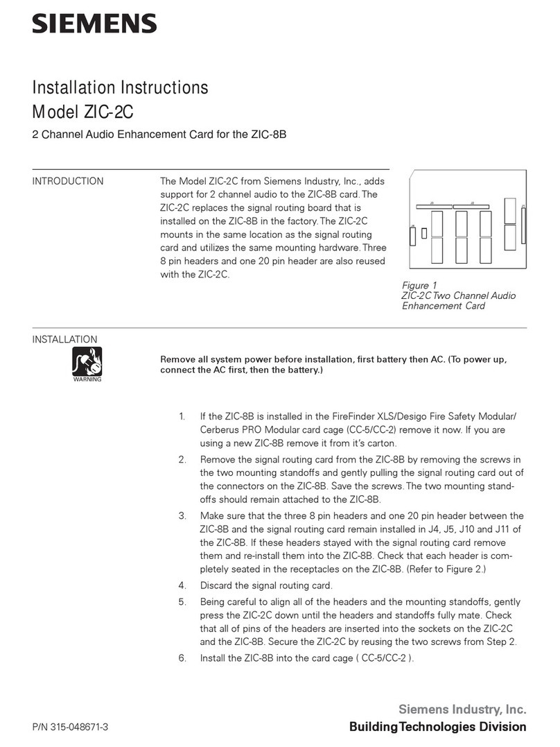 Siemens ZIC-2C installation instructions