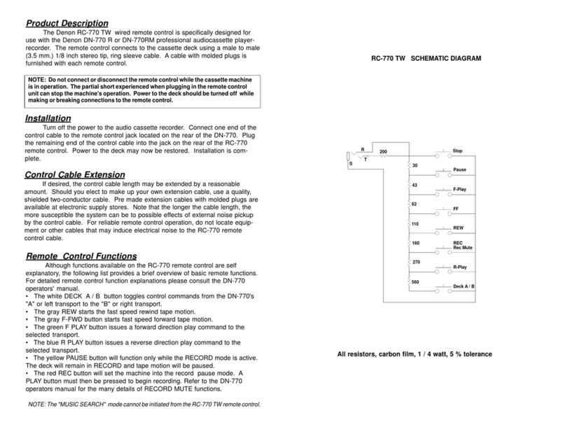 Denon RC-770 TW quick guide