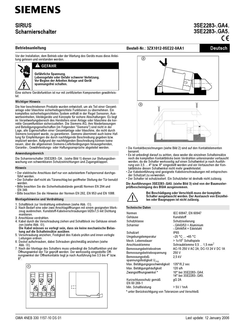 Siemens SIRIUS 3SE2283 GA4 Series User manual Siemens SIRIUS 3SE2283 GA4 Series User manual